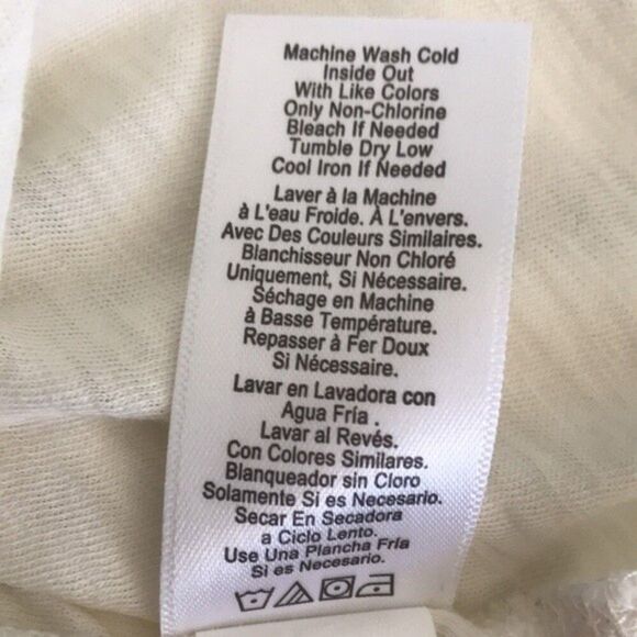 Nation LTD Long Sleeve Off White Ruffle Neck T-Shirt sz Large - Picture 9 of 11